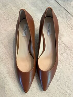 Cole Haan Brown Leather Pointed Toe Heels